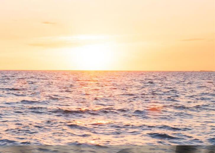 landscape viewpoint panorama summer sea wind wave cool holiday calm coastal sunset sky light orange golden evening day look calm Nature tropical Beautiful sea water travel Bangsaen Beach thailand